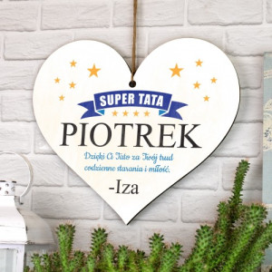 Tabliczka serce z dedykacją - Super tata