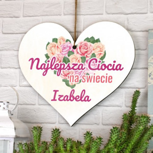 Tabliczka serce z dedykacją - Najlepsza ciocia na świecie