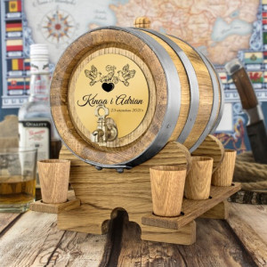 Beczka dębowa (2 litry) i 6 kieliszków - Nasz wielki dzień