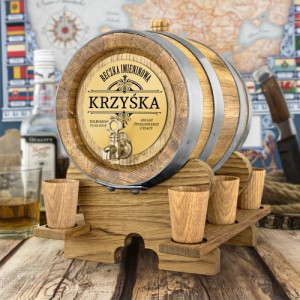 Beczka dębowa (2 litry) i 6 kieliszków - Beczka imieninowa