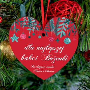 Zawieszki na choinkę komplet 5 sztuk - Serduszka Dla Babci