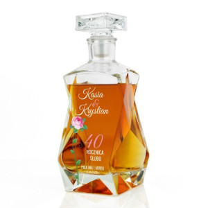 Karafka z nadrukiem na 40 rocznicę ślubu - Różyczka