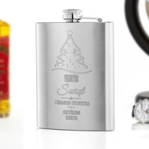 Piersiówka z grawerem pod choinkę dla niego - Na Święta i Nowy Rok