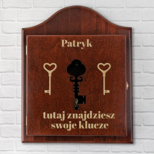 Skrzynka drewniana na klucze na prezent dla niego - Jak W Banku