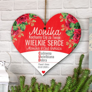 Tabliczka serce z dedykacją na prezent dla niej - 8 Cud Świata