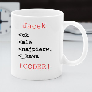 Kubek z nadrukiem programisty - Coder