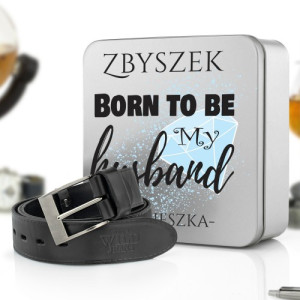 Pasek męski w pudełku z nadrukiem - Born To Be