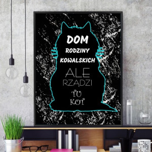 Plakat w ramce (30x40 cm) dla miłośników kotów - Prezes