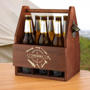 Skrzynka na piwo z grawerem dla dziadka - Warsztacik