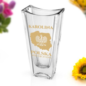 Wazon ze szkła kryształowego OKINAWA z grawerem - Ojczyzna