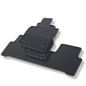 Alfombrillas de goma adecuadas para Volkswagen Touran III Monovolumen (2015-....) - alfombras para coche - negro - 3 unidades