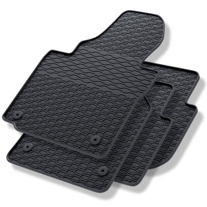 Alfombrillas de goma adecuadas para Volkswagen Touran I Monovolumen (2003-2010) - alfombras para coche - negro - 4 unidades