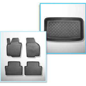 Conjunto de alfombrilla para maletero y alfombrillas para el interior del coche TPE para: Seat Alhambra II Furgonetaeta (09.2010-03.2022) - 7 plazas
