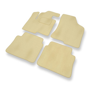 Alfombrillas de Velour adecuadas para Hyundai Santa Fe II SUV (2006-2012) - alfombras para coche - Premium color beige