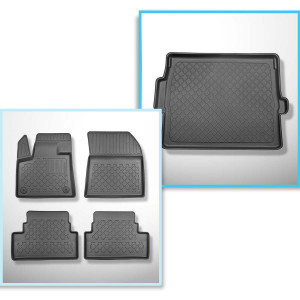 Conjunto de alfombrilla para maletero y alfombrillas para el interior del coche TPE para: Peugeot 3008 SUV (11.2016-11.2023) - maletero superior (bor