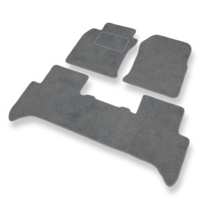Alfombrillas de Velour adecuadas para Toyota Land Cruiser J120 SUV (2002-2009) - alfombras para coche - Premium color gris
