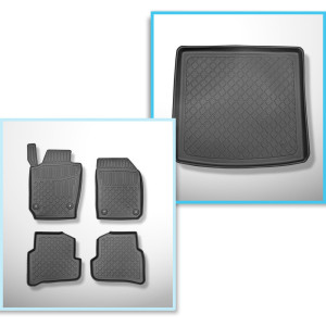 Conjunto de alfombrilla para maletero y alfombrillas para el interior del coche TPE para: Skoda Fabia III NJ Familiar (01.2015-2023) - maletero super