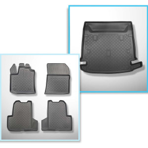 Conjunto de alfombrilla para maletero y alfombrillas para el interior del coche TPE para: Dacia Lodgy Furgonetaeta (07.2012-10.2022) - 7 plazas; 3a f