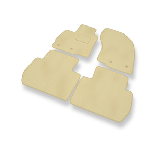 Alfombrillas de Velour adecuadas para Mitsubishi Outlander III SUV (2012-2021) - alfombras para coche - Premium color beige