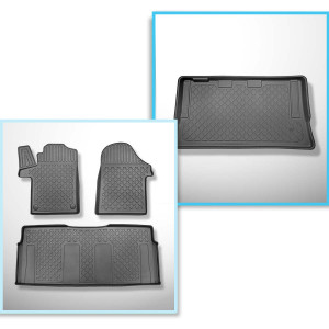Conjunto de alfombrilla para maletero y alfombrillas para el interior del coche TPE para: Mercedes-Benz Classe V W447 Furgonetaeta (06.2014-....) - v