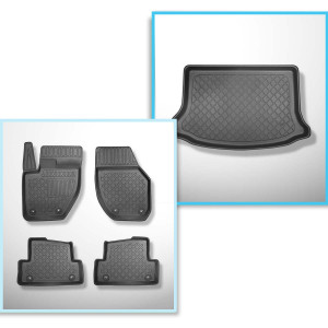 Conjunto de alfombrilla para maletero y alfombrillas para el interior del coche TPE para: Volvo V40 II Cross Country Hatchback (07.2012-07.2019) - ma