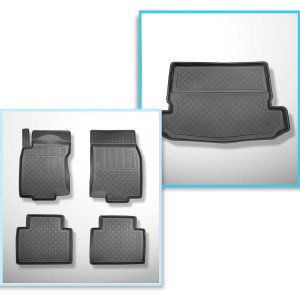 Conjunto de alfombrilla para maletero y alfombrillas para el interior del coche TPE para: Nissan X-Trail III SUV (08.2014-12.2021) - 7 plazas; 3a fil