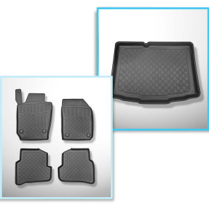 Conjunto de alfombrilla para maletero y alfombrillas para el interior del coche TPE para: Skoda Fabia III Hatchback (11.2014-08.2021)