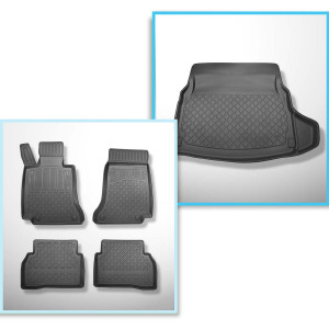 Conjunto de alfombrilla para maletero y alfombrillas para el interior del coche TPE para: Mercedes-Benz Classe C W205 Berlina (03.2014-11.2020) - asi