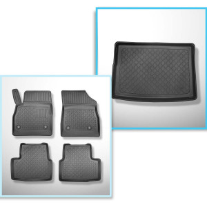 Conjunto de alfombrilla para maletero y alfombrillas para el interior del coche TPE para: Opel Astra K Hatchback (11.2015-12.2021) - parte superior m