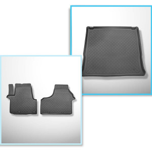 Conjunto de alfombrilla para maletero y alfombrillas para el interior del coche TPE para: Fiat Talento Furgonetaeta (2016-2020) - distancia larga ent