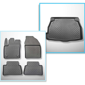 Conjunto de alfombrilla para maletero y alfombrillas para el interior del coche TPE para: Toyota C-HR SUV (01.2017-12.2023) - con / sin subwoofer; po