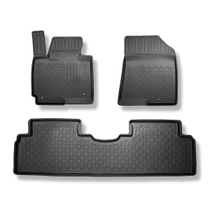 Alfombrillas de TPE adecuadas para Kia Carens IV Monovolumen (04.2013-08.2019) - 5 o 7 plazas; sin la tercera fila - alfombras para coche