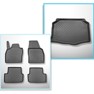 Conjunto de alfombrilla para maletero y alfombrillas para el interior del coche TPE para: Seat Ibiza V 6F Hatchback (06.2017-....) - parte inferior d