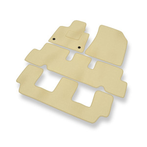 Alfombrillas de Velour adecuadas para Citroen C4 Picasso Monovolumen (2013-2018) - alfombras para coche - Premium color beige