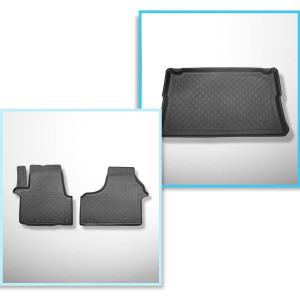 Conjunto de alfombrilla para maletero y alfombrillas para el interior del coche TPE para: Renault Trafic III Furgonetaeta (09.2014-....) - versión tu