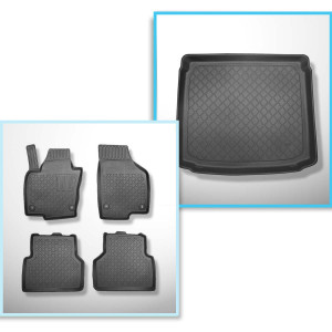 Conjunto de alfombrilla para maletero y alfombrillas para el interior del coche TPE para: Volkswagen Tiguan I SUV (07.2007-04.2016) - parte inferior