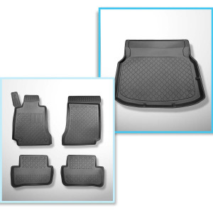 Conjunto de alfombrilla para maletero y alfombrillas para el interior del coche TPE para: Mercedes-Benz Classe C W204 Berlina (04.2007-02.2014) - asi