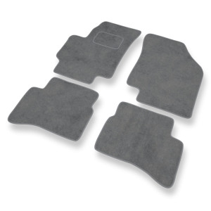 Alfombrillas de Velour adecuadas para Kia Rio II Hatchback, Berlina (2005-2011) - alfombras para coche - Premium color gris