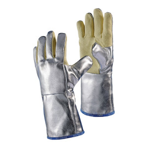 Rękawice do prac w wysokich temperaturach z 5 palcami, aramid z aluminium