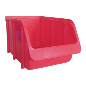 Skrzynka regałowa z otwarta przednia częścią 240-210x145x125mm czerwony