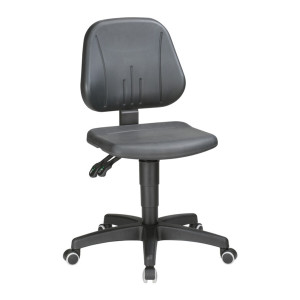 Krzesło robocze obrotowe Unitec kółka pianka integralna czarna 440-620 mm