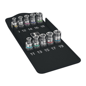 Zestaw 10 kluczy nasadowych 1/2" 6-kątne, 10-19 mm