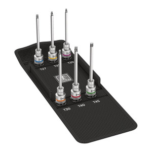 Zestaw 6 kluczy trzpieniowych Zyklop 1/2" do śrub z gniazdem TORX®, nr 8767 C TORX® HF 2, długie Wera