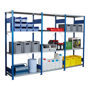 Regał magazynowy, podstawowy, niebieski 2000x1000x400 mm Forum