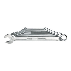 Zestaw 8 kluczy oczkowo-płaskich calowych 3/8"-1"