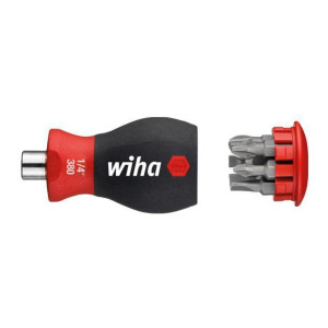Wkrętak krótki do bitów 1/4" z magazynkiem bitów