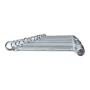 Zestaw 8 kluczy oczkowych dwustronnych odgiętych 6x7-20x22 mm