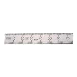 Stalowy przymiar liniowy ze stali sprężystej, podziałka 1/2 mm 200/13x0,5 mm