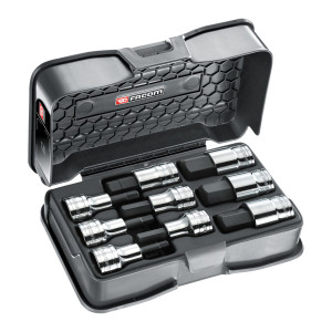 Zestaw 9 nasadek trzpieniowych 6-kątnych 1/2" 4-19 mm