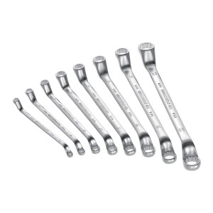 Zestaw 8 kluczy oczkowych odsadzonych 8x9-24x26mm